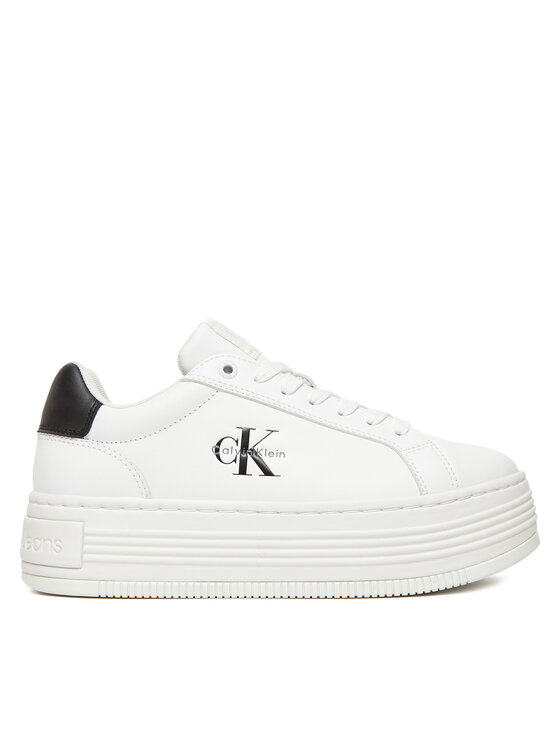 Sneakers Calvin Klein Jeans Bold Flatf Low Lace Lth YW0YW01878 Alb