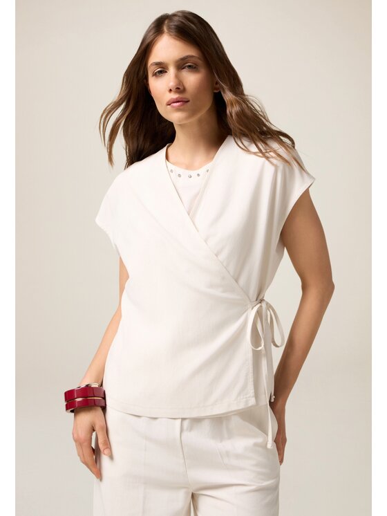 Oltre Oltre Blusa 2008J000773N021 Bianco Regular Fit