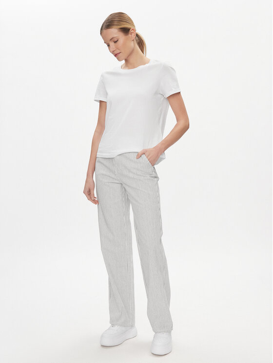 ONLY ONLY Kalhoty z materiálu Merle 15312896 Bílá Wide Leg