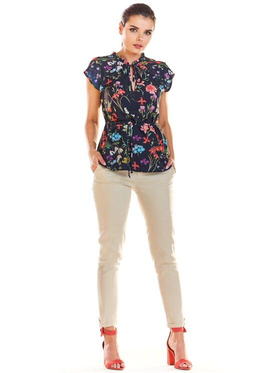 Infinite You Infinite You Bluzka M194 Granatowy Basic Fit