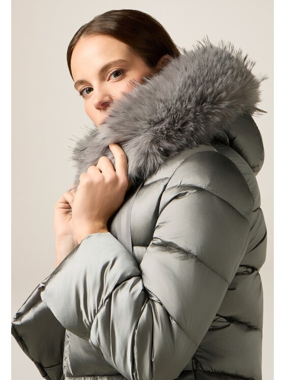 Oltre Oltre Giubbotto piumino F007R001487N013 Grigio Baggy Fit