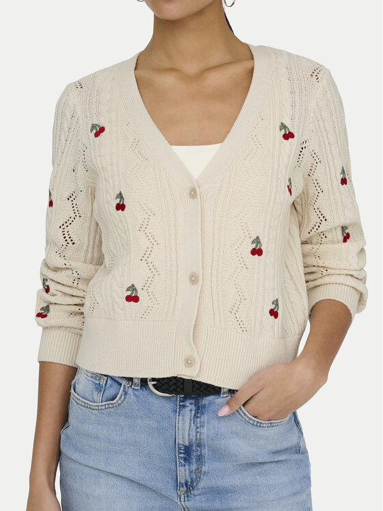 ONLY ONLY Kardigan Birtie 15363087 Beżowy Regular Fit