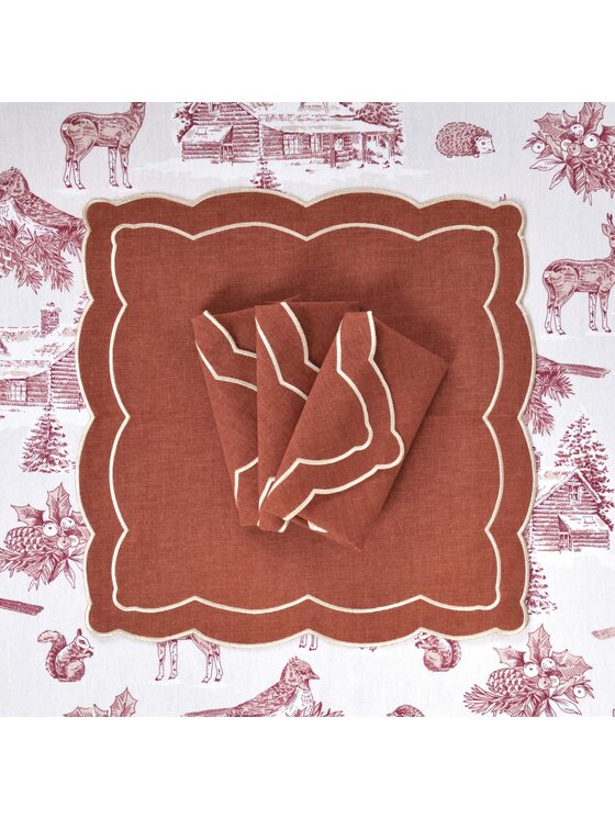 Roseberry Home Roseberry Home Serwetki haftowane Rust Onde Miedziany