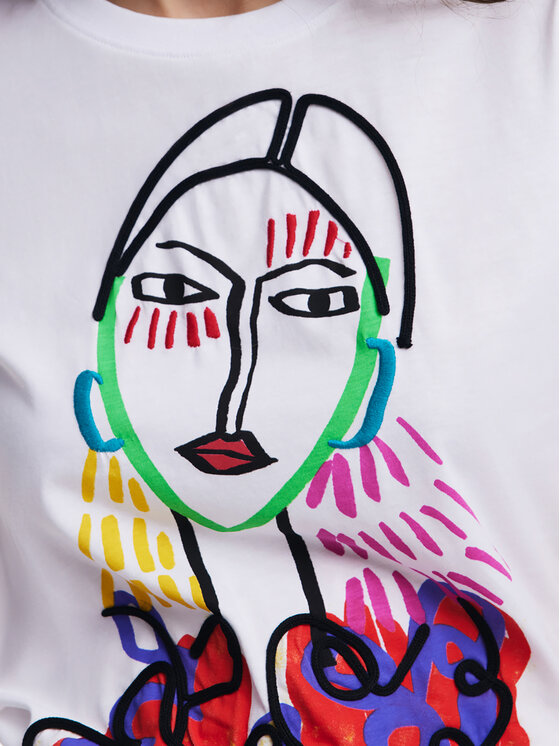 Desigual Desigual Póló Misuri 25SWTKA9 Fehér Regular Fit