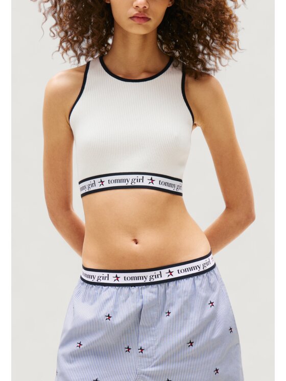 Tommy Jeans Tommy Jeans T-Shirt TOMMY GIRL KNITTED T Λευκό Girl Fit