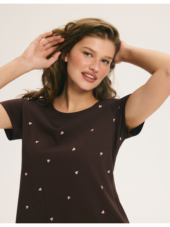 Esotiq Esotiq Piżama 46256 Brązowy Regular Fit