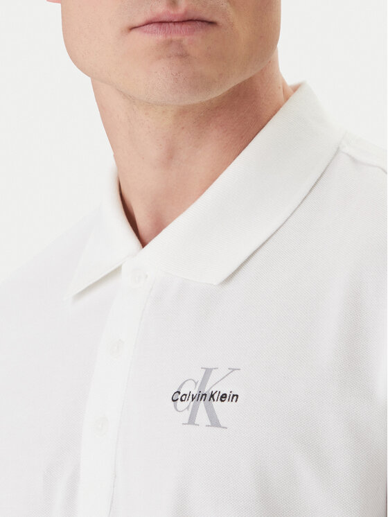 Calvin Klein Jeans Calvin Klein Jeans Polo marškinėliai Easy Monologo LV04RF209G Balta Regular Fit