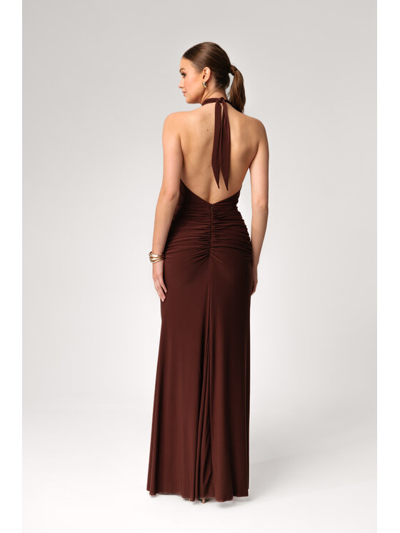 Aurora Aurora Sukienka wieczorowa Alice Brązowy Feminine Fit