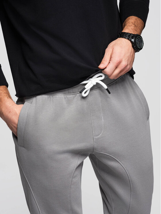 Ombre Ombre Spodnie dresowe OM-PABS-0305 Szary Regular Fit