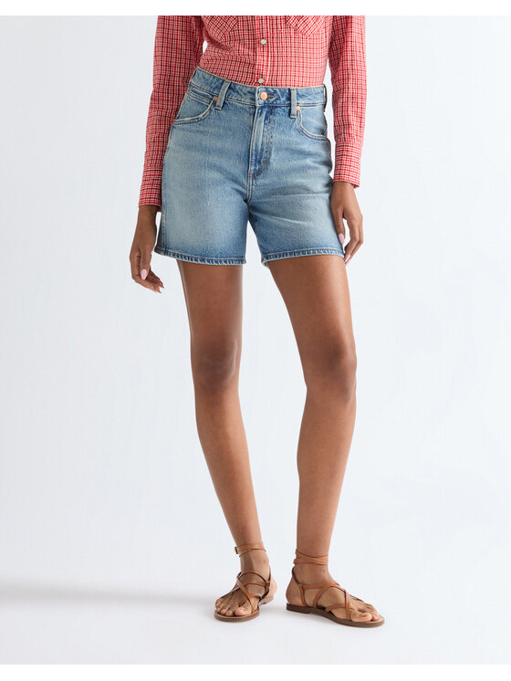 Wrangler Wrangler Szorty jeansowe COWBOY SHORT 5 INCH Niebieski Loose Fit