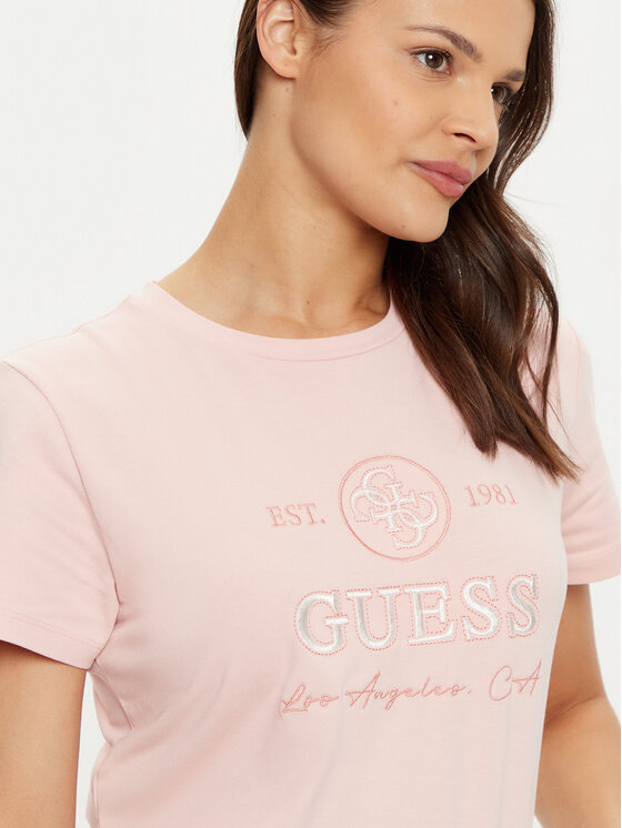 Guess Guess Póló V5RI05 J1314 Rózsaszín Regular Fit