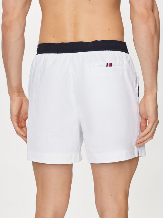 Tommy Hilfiger Tommy Hilfiger Pantaloni scurți pentru înot UM0UM03259 Alb Regular Fit