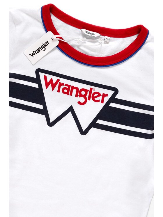 Wrangler Wrangler T-Shirt RINGER TEE Biały Regular Fit