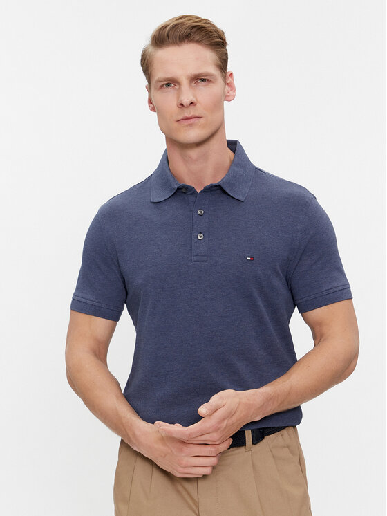 Tommy Hilfiger Tommy Hilfiger Polo majica 1985 MW0MW17771 Modra Slim Fit