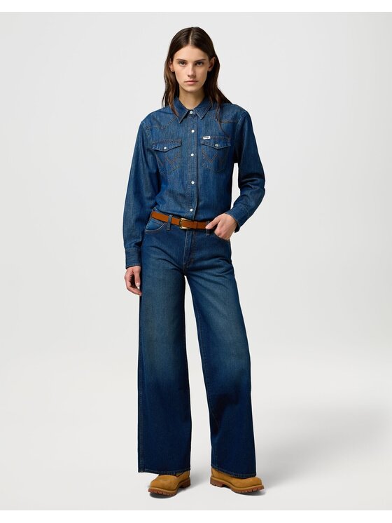 Wrangler Wrangler Koszula HERITAGE SHIRT Niebieski Regular Fit