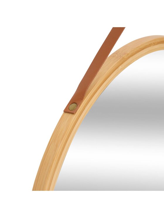MIAhome MIAhome Lustro wiszące w bambusowej ramie Ø 38 cm BAMBU Brązowy