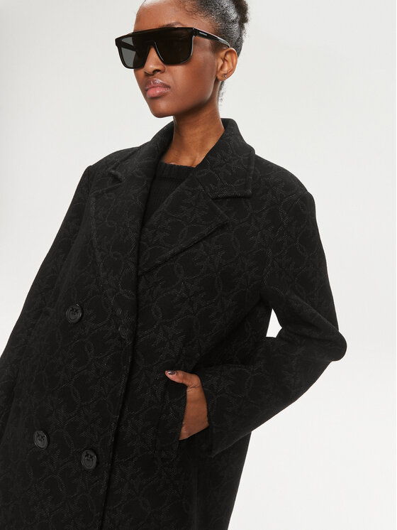 PINKO Pinko Vilnonis paltas 101875 Y82W Juoda Regular Fit