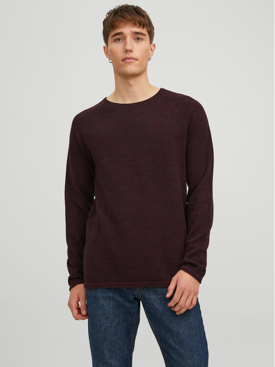 Jack&Jones Džemperis 12157321 Bordo Regular Fit