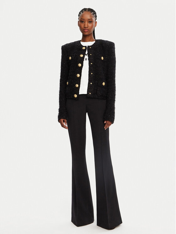 Balmain Balmain Kardigán DF1SK249KG43 Fekete Regular Fit
