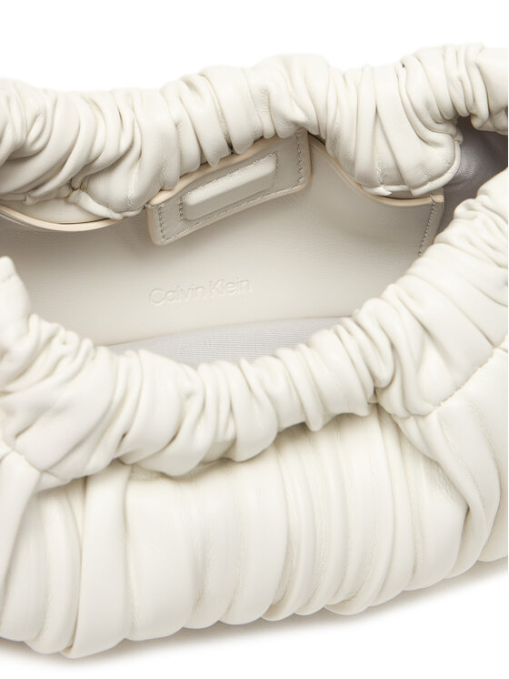 Calvin Klein Calvin Klein Ročna torba Drawstring Plisse Conv Mini Cb P LV04F3077G Bela