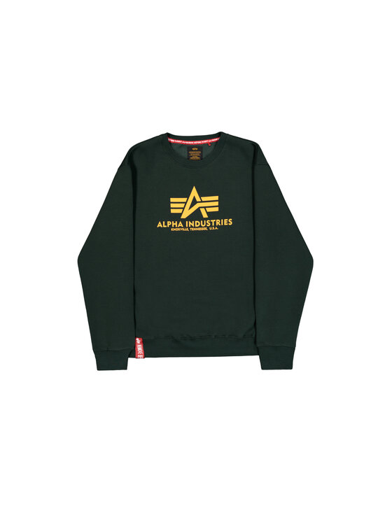 Alpha Industries Alpha Industries Mikina Basic Big Logo Sweatshirt Zelená Regular Fit
