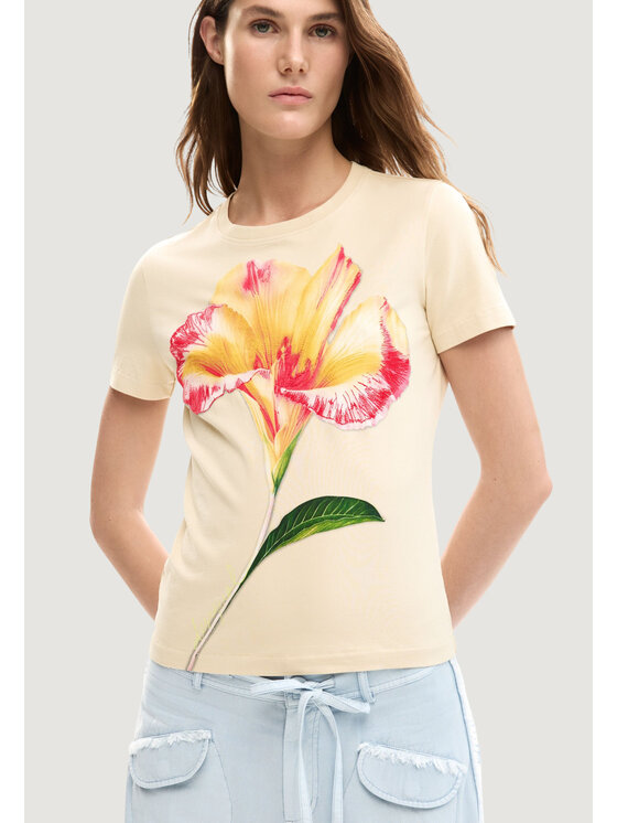 Desigual Desigual T-krekls Estocolmo 26SWTK03 Bēšs Regular Fit