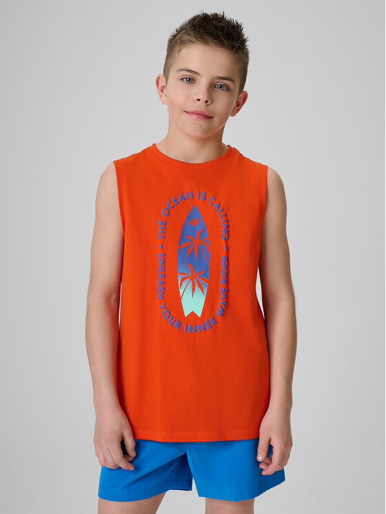 4F 4F T-Shirt BEACHSIDE CHILL Czerwony Regular Fit
