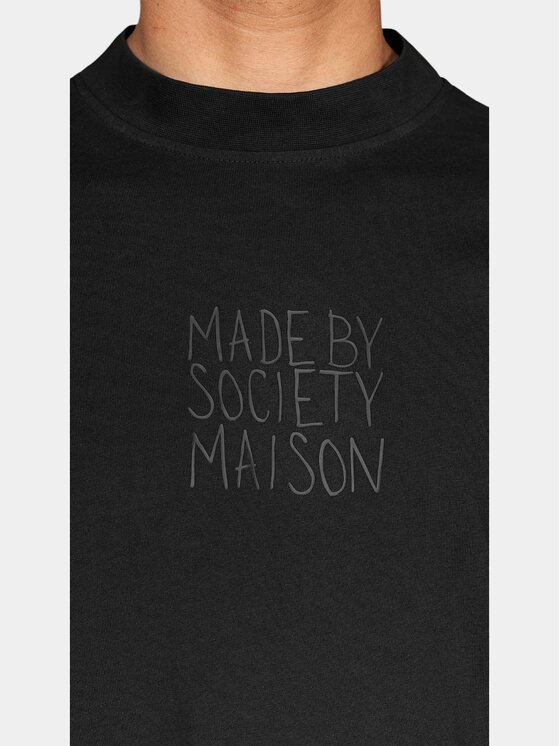 MADE BY SOCIETY MADE BY SOCIETY T-Shirt Off Record - T17654 Czarny Basic Fit
