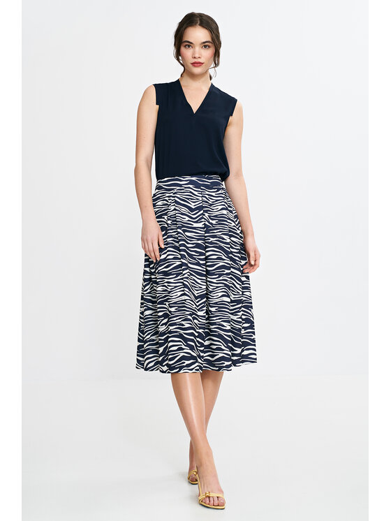 NIFE NIFE Midi sukně SP83 Tmavomodrá Regular Fit