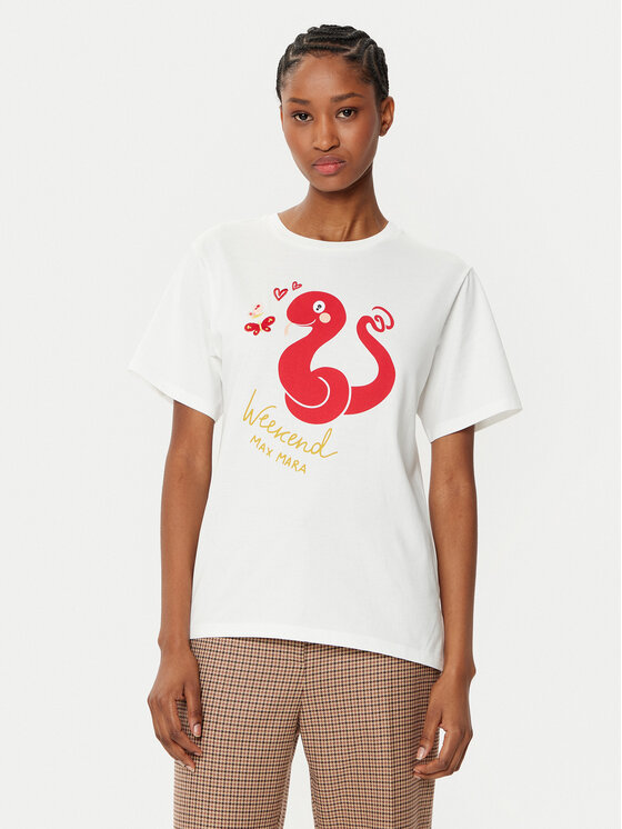 Weekend Max Mara T-Shirt Cabina 2515971041 Biały Regular Fit