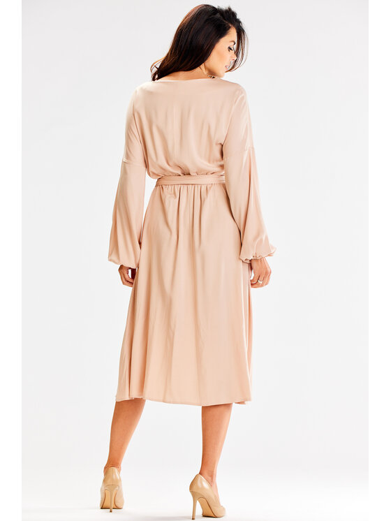 Awama Awama Letné šaty A602 Béžová Basic Fit