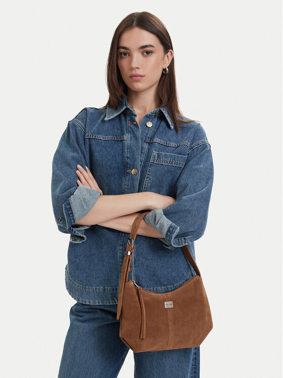 Tommy Jeans Geantă Tjw Slouchy Suede Shoulder Bag AW0AW18859 Maro