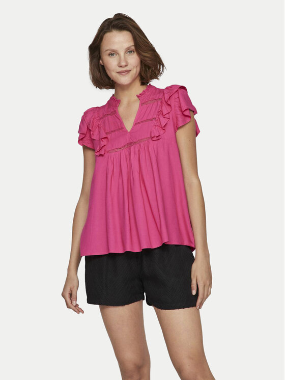 Vila Bluză Visia 14097358 Roz Regular Fit