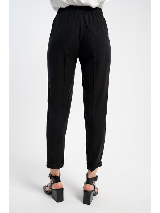 CLICK CLICK Bavlnené nohavice 30-417 Čierna Skinny Fit