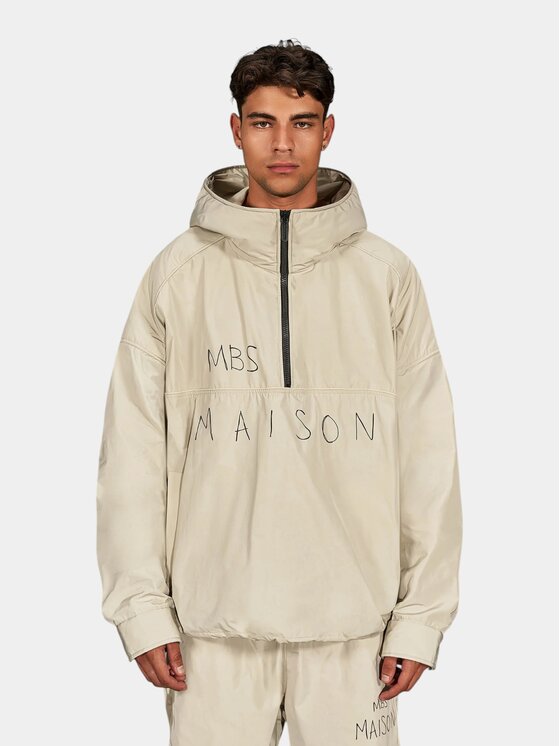 MADE BY SOCIETY MADE BY SOCIETY Kurtka anorak Plain Sight Jacket - J17662 Biały Basic Fit