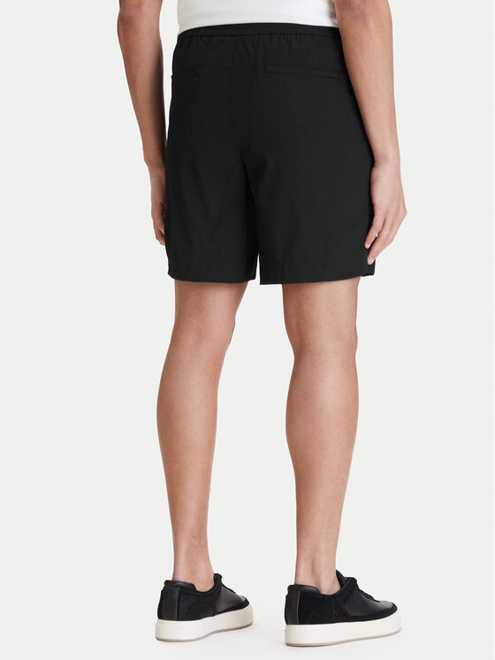 Calvin Klein Calvin Klein Auduma šorti LV04LF610G Melns Straight Fit
