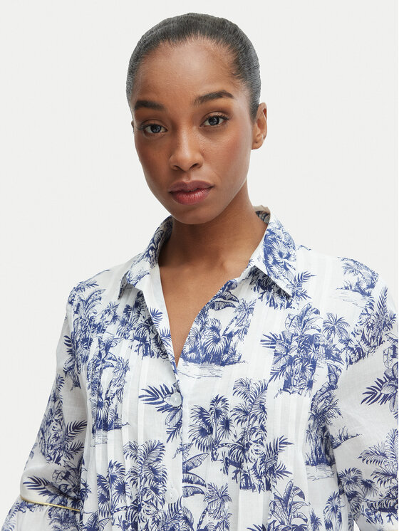 Iconique Iconique Рокля тип риза IC25-076 Бял Relaxed Fit