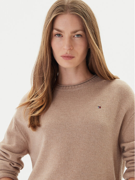 Tommy Hilfiger Tommy Hilfiger Pulover WW0WW46438 Bež Regular Fit