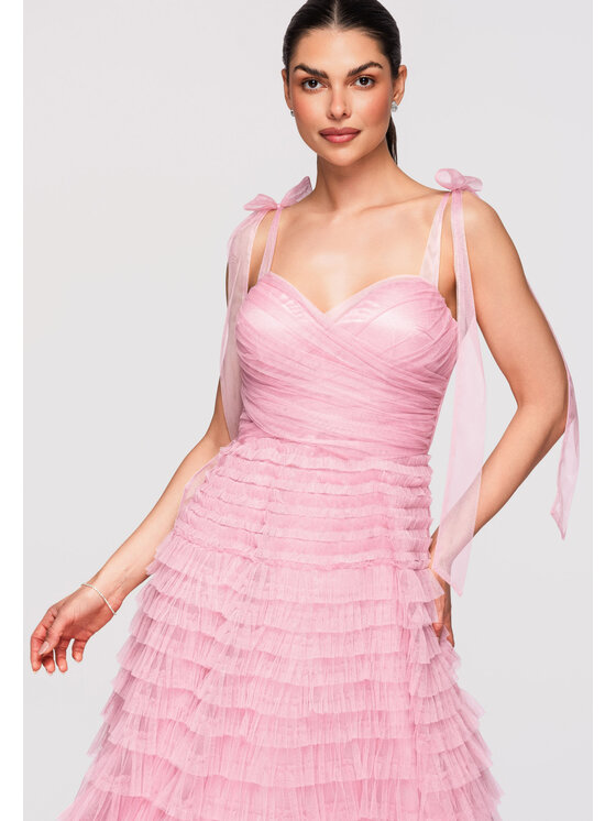 Ombre Ombre Sukienka wieczorowa LA-OM-DLR312 Różowy Slim Fit