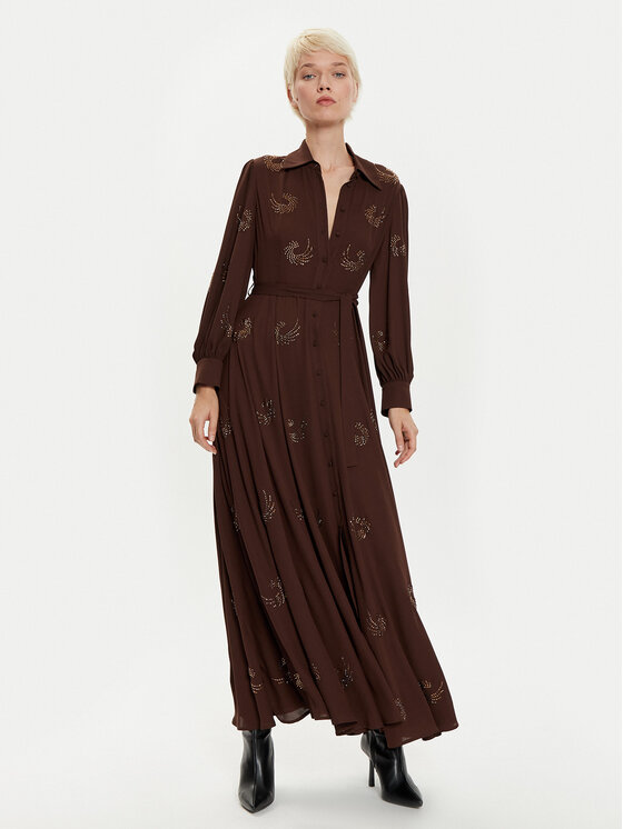 PINKO PINKO Sukienka koszulowa 104432 A289 Brązowy Regular Fit