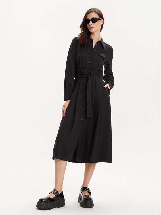 MAX&Co. MAX&Co. Φόρεμα πουκάμισο Armilla 2416221032200 Μαύρο Regular Fit