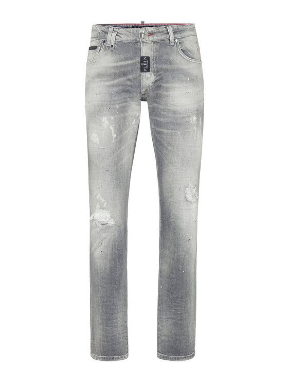 PHILIPP PLEIN PHILIPP PLEIN Džínsy 11555 Sivá Straight Leg