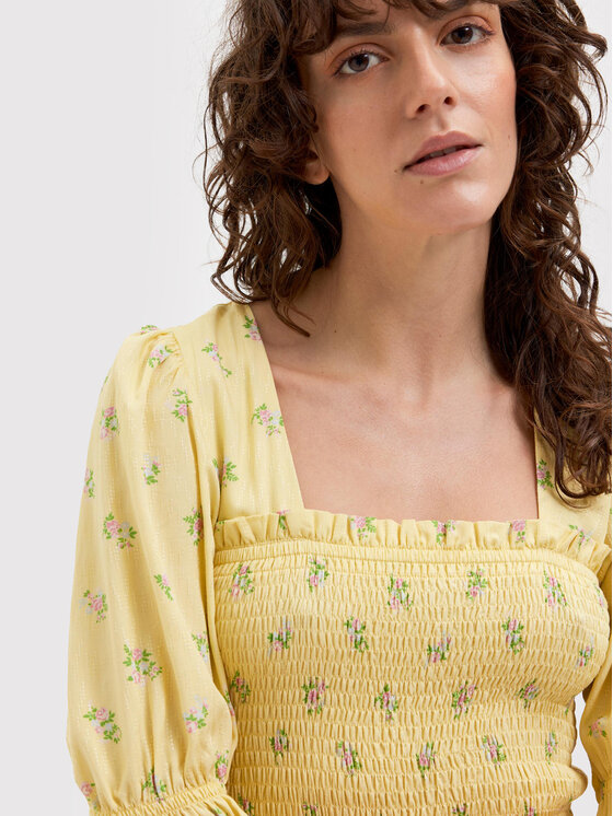 Selected Femme Selected Femme Letní šaty Ulrikke 16084711 Žlutá Relaxed Fit