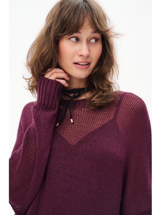 blue shadow blue shadow Sweter Fidżi Fioletowy Regular Fit