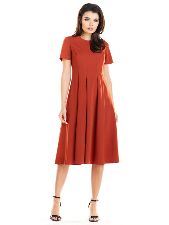 Awama Awama Sukienka A253 Czerwony Basic Fit