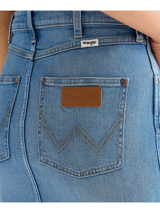 Wrangler Wrangler Spódnica jeansowa 112378225 Niebieski Regular Fit