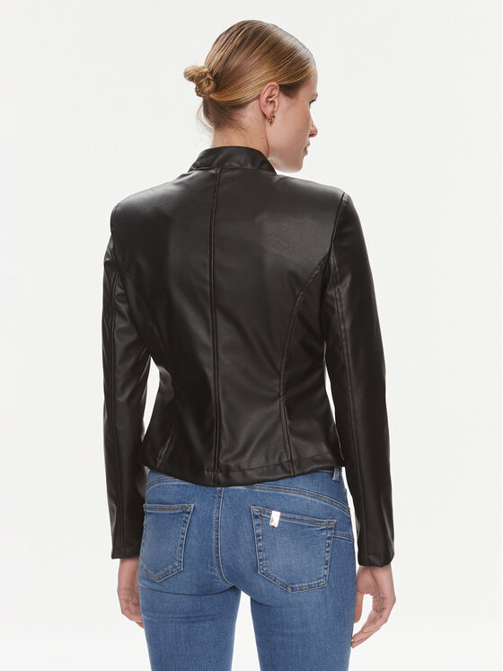 Rinascimento Rinascimento Bunda z imitácie kože CFC0117800003 Čierna Regular Fit