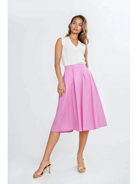 NIFE NIFE Midi sukně SP82 Růžová Regular Fit