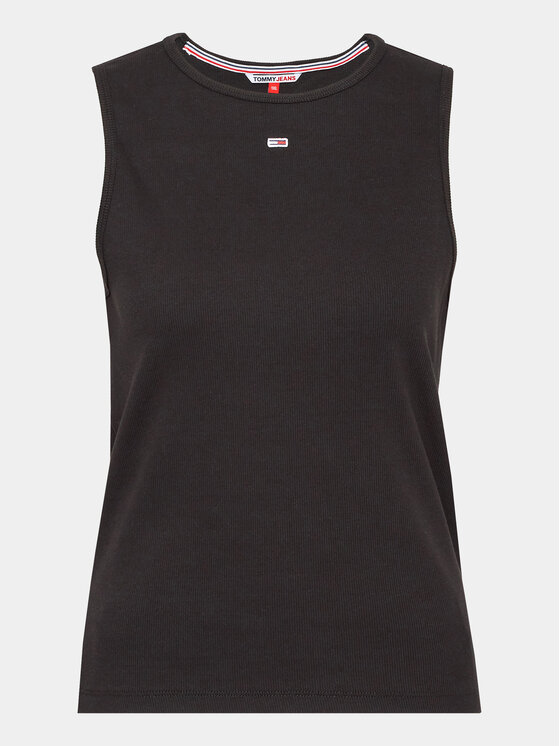 Tommy Jeans Curve Top DW0DW15708 Negru Regular Fit