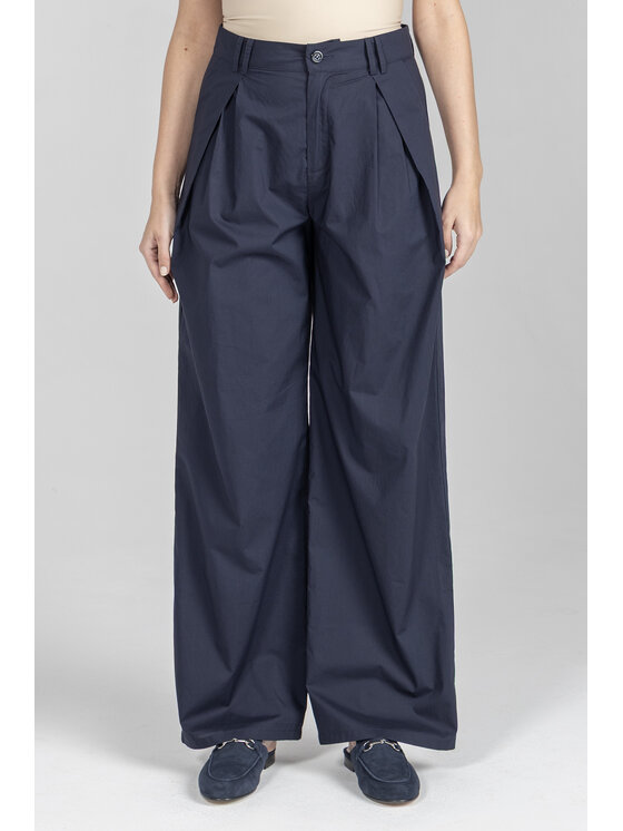 Deni Cler Milano Deni Cler Milano Spodnie materiałowe T-DC-5229-F2-10-58-1 Granatowy Loose Leg